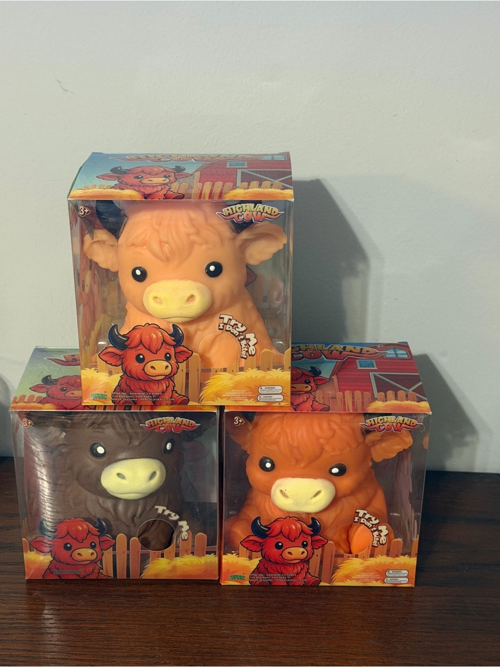 Highland Cow Squishies Toys – Set of 3 – New in Box